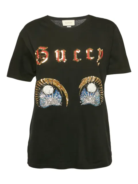Gucci Pre-Owned sequin-embellished t-shirt Black 1156482