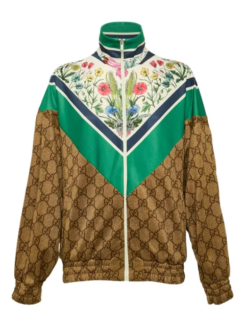 Gucci Pre-Owned floral GG track jacket Brown 1151840