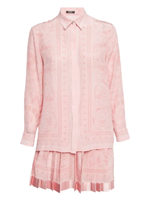 Versace Pre-Owned Barocco-print silk suit Pink 1155951