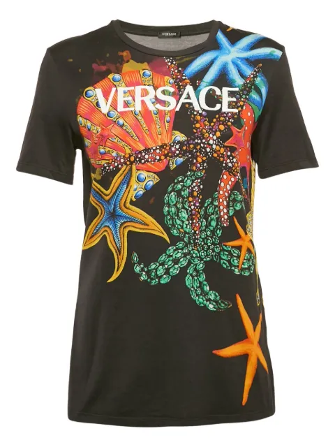 Versace Pre-Owned starfish-print T-shirt Black 1155151
