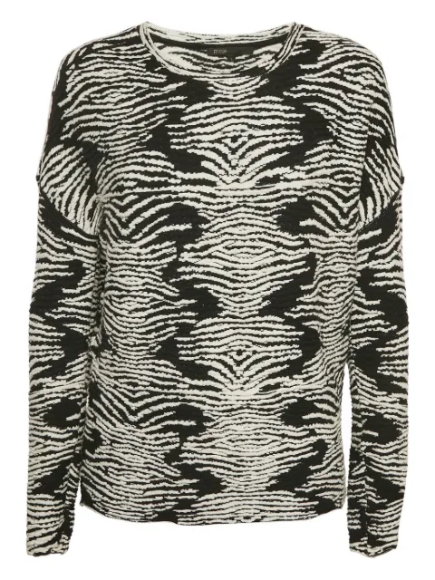 Maje zebra-print knit top Black 1144611