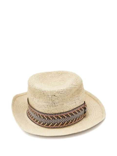 Borsalino semi-crochet straw hat Neutrals 1140880