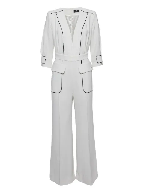 Elisabetta Franchi contrast-trim jumpsuit White 1161022