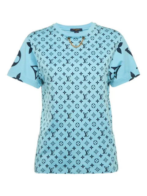 Louis Vuitton Pre-Owned Monogram-print crew-neck t-shirt Blue 1155402