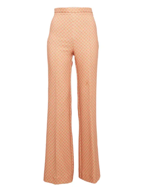 Elisabetta Franchi printed crepe trousers Orange 1159896