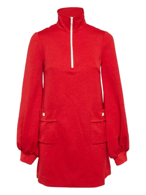 Gucci Pre-Owned GG-pattern zip-up mini dress Red 1150864