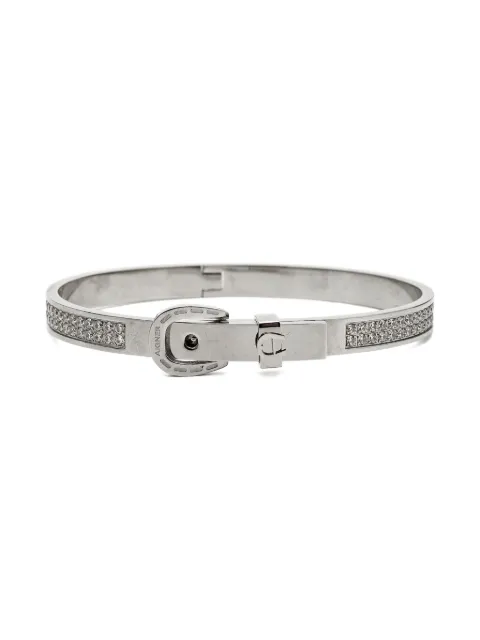 Aigner Vintage crystal-embellished buckle bracelet Silver 1150856