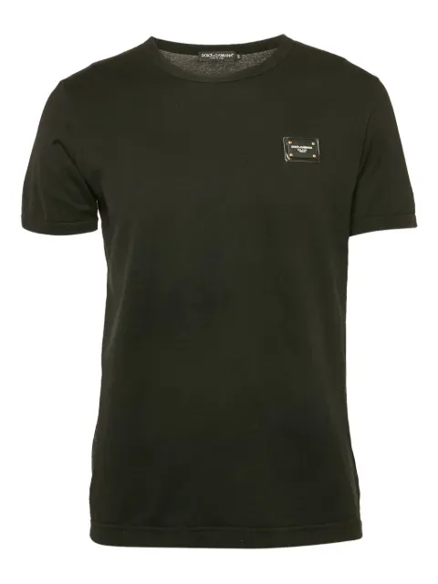Dolce & Gabbana Pre-Owned logo-plaque cotton T-shirt Black 1155155