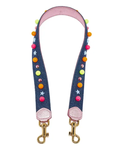 Dolce & Gabbana Pre-Owned bead-embellished denim shoulder strap Blue 1133853