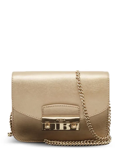 Furla laminated-leather mini crossbody bag Yellow 1118793