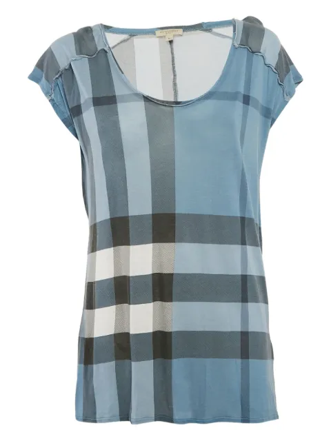 Burberry Pre-Owned 2010s plaid-print modal top Blue 1120064