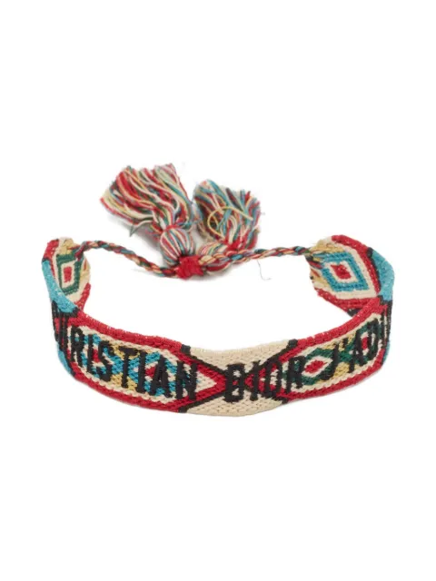 Christian Dior Pre-Owned logo-embroidered bracelet Neutrals 1097896