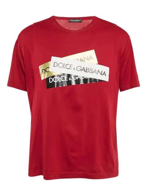 Dolce & Gabbana Pre-Owned logo-print cotton t-shirt Red 1067156