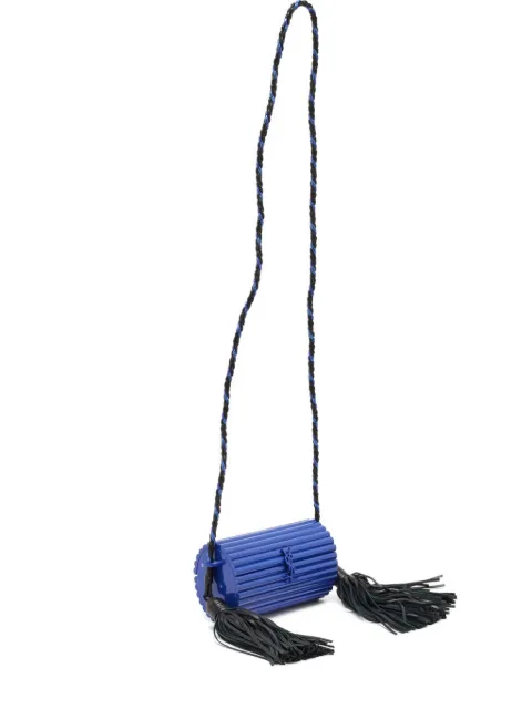 Saint Laurent Pre-Owned ribbed-effect Opium crossbody bag Blue 1067108