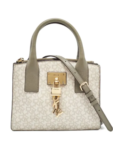 DKNY logo-pattern two-way handbag Grey 1017488