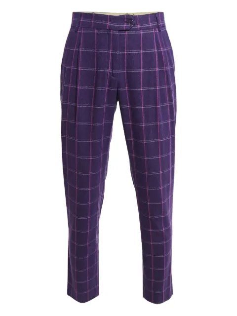 Etro Pre-Owned wool plaid trousers Purple 1050765