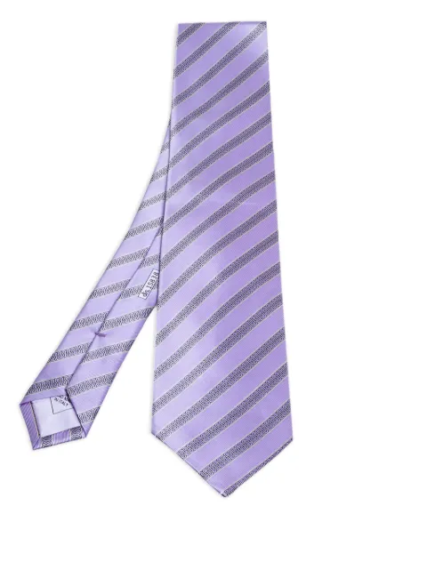 Brioni Vintage diagonal-stripe silk tie Purple 460793