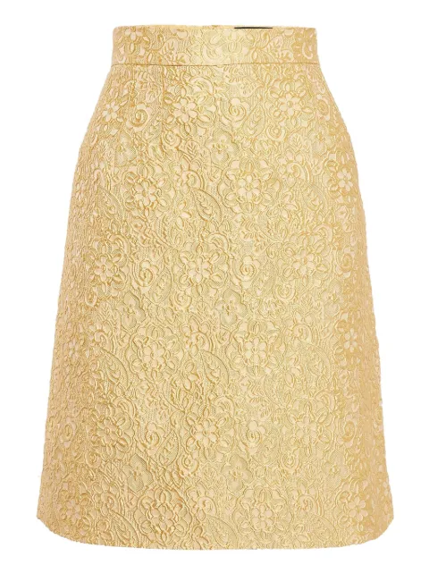 Dolce & Gabbana Pre-Owned jacquard-floral skirt Yellow 1014963