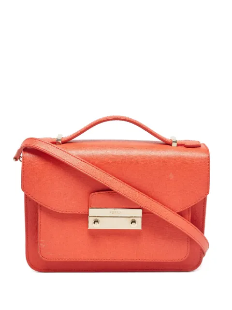 Furla Metropolis leather top-handle crossbody bag Orange 1032125