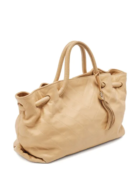 Furla chevron-pattern leather tote bag Neutrals 910515