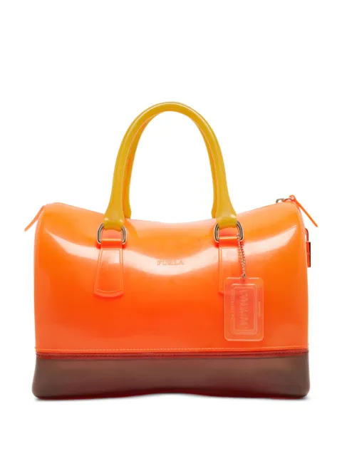 Furla logo-embossed tote bag Orange 943154