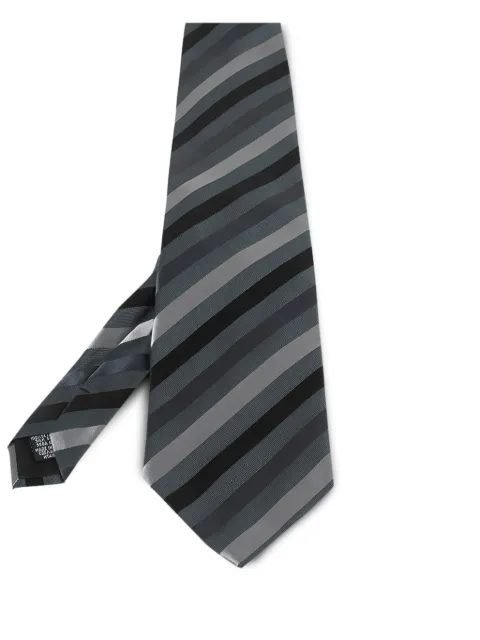 BOSS diagonal-stripe silk tie Grey 454583