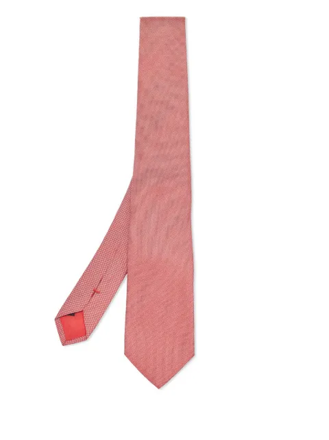 BOSS check-print silk tie Red 908886
