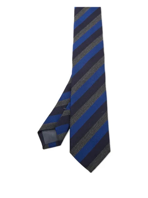 BOSS striped silk tie Blue 909670