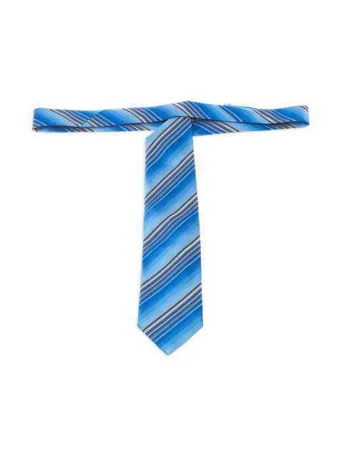 Ermenegildo Zegna Vintage striped silk tie Blue 117966