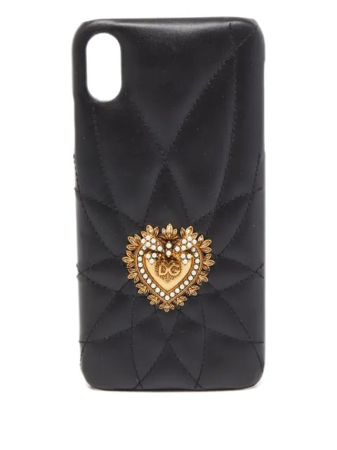 Dolce & Gabbana Pre-Owned Sacred Heart quilted iPhone XS case Black 800653