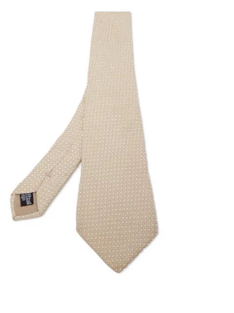 Giorgio Armani Pre-Owned geometric-pattern tie Neutrals 806491