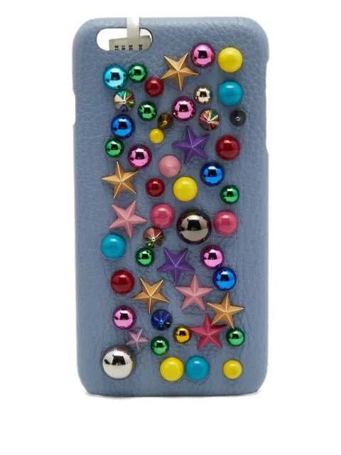 Dolce & Gabbana Pre-Owned embellished leather iPhone 6 Plus case Blue 670203