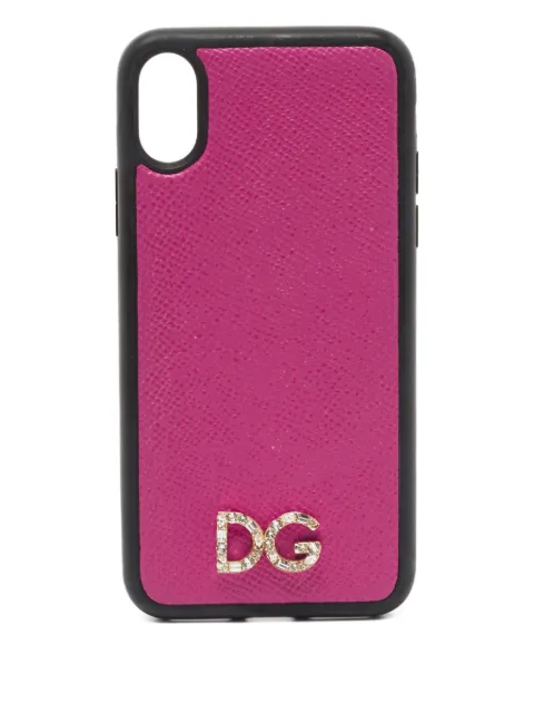 Dolce & Gabbana Pre-Owned leather iPhone X case Pink 759232