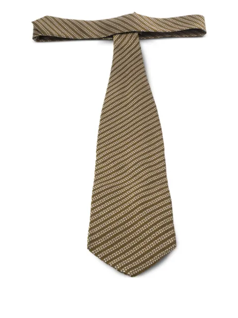Giorgio Armani Pre-Owned striped silk tie Green 277771