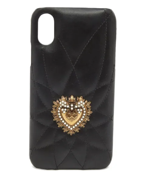 Dolce & Gabbana Pre-Owned quilted-heart phone cover Black 782529