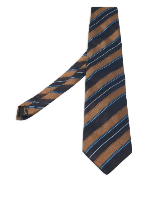 Ermenegildo Zegna Vintage striped silk tie Brown 744661