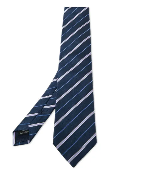 Ermenegildo Zegna Vintage striped silk tie Blue 716119