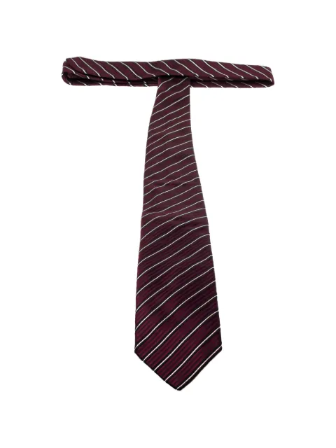 BOSS striped-pattern silk tie Red 299566