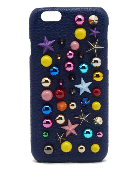 Dolce & Gabbana Pre-Owned embellished leather iPhone 6 case Blue 670188