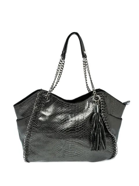 Michael Michael Kors 2010s python-effect chain-detail satchel Silver 368822