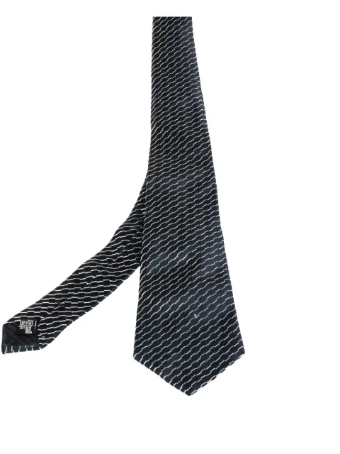 Giorgio Armani Pre-Owned diagonal-stripe silk tie Blue 382333