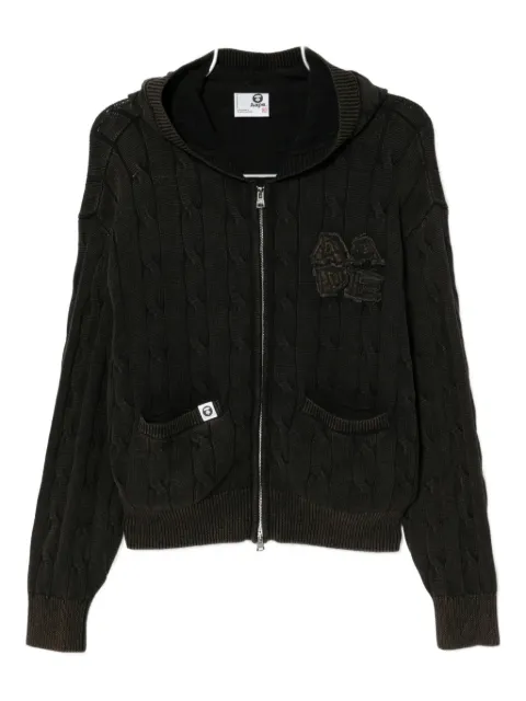 A BATHING APE® logo-embroidered hoodie Brown AKND342XXP