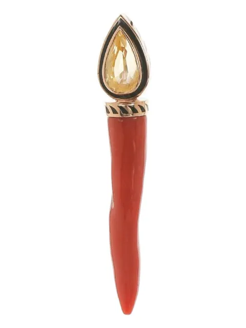 Dezso 18K rose gold Cornetto sapphire pendant Red WCNPRSYECMC