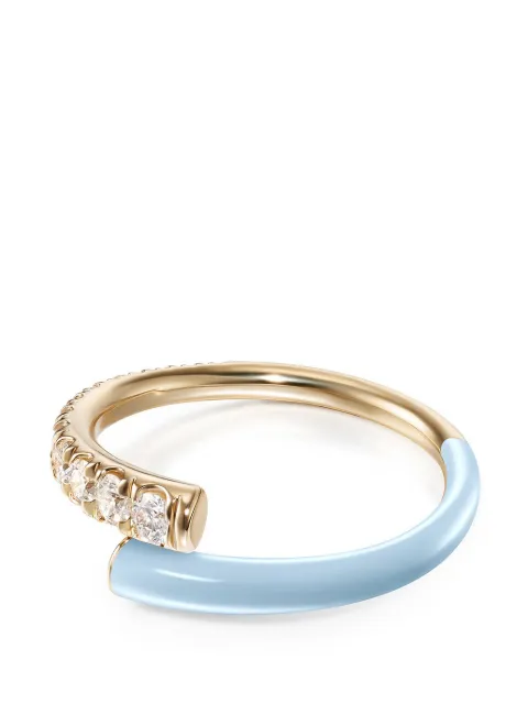 Melissa Kaye 18K yellow gold Pastel Blue Lola Pinky Ring Blue R1917PBY