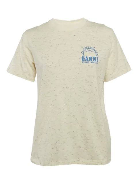 GANNI graphic-print T-shirt Neutrals 1119627