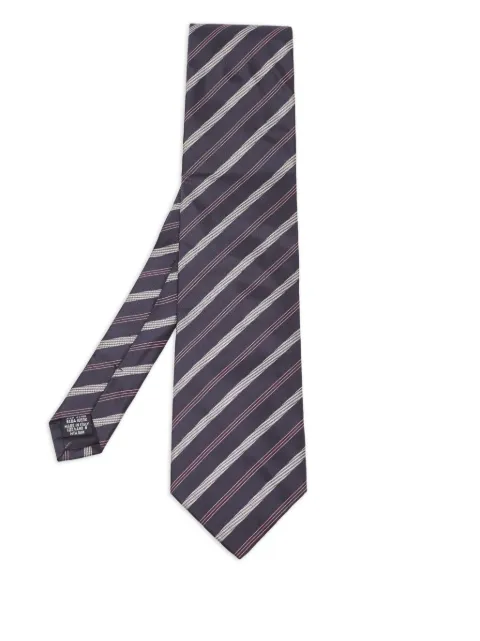 BOSS striped-pattern silk tie Blue 902149