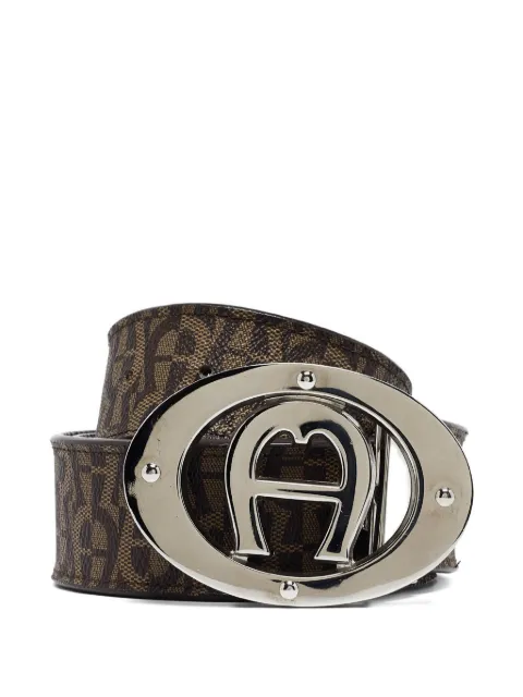 Aigner Kids logo-buckle leather belt Brown 973153