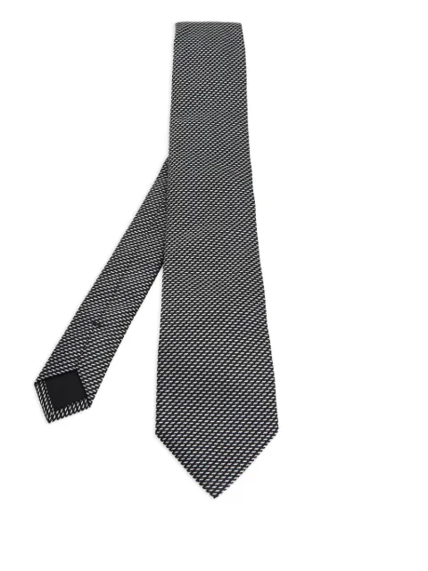 BOSS geometric-pattern tie Black 594536
