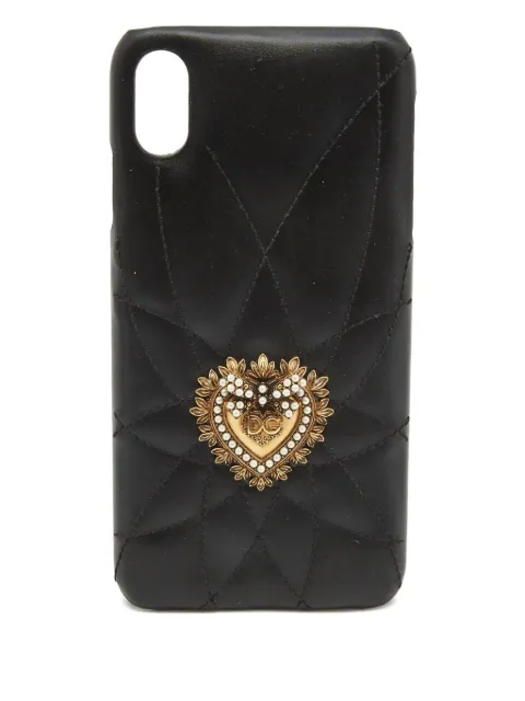 Dolce & Gabbana Pre-Owned quilted-heart iPhone XS case Black 782650