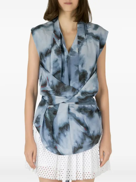 IRO tie-dye wrap top Grey 212513